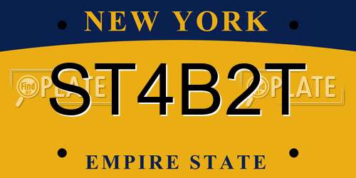 ST4B2T New York License Plate