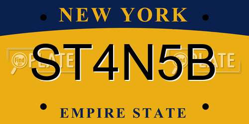 ST4N5B New York License Plate