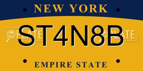 ST4N8B New York License Plate