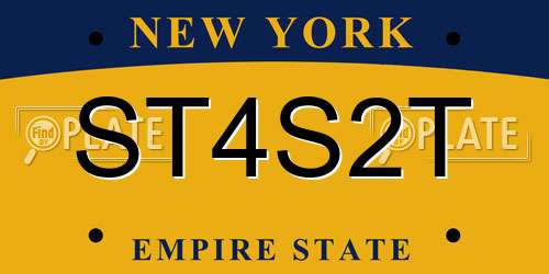 ST4S2T New York License Plate