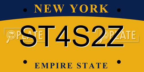 ST4S2Z New York License Plate