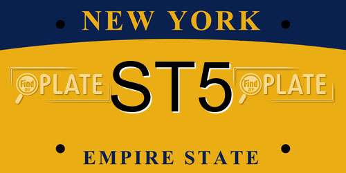 ST5 New York License Plate