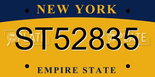 ST52835 New York License Plate
