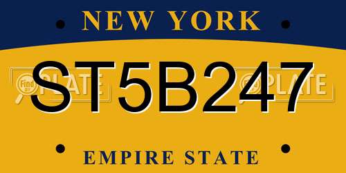 ST5B247 New York License Plate