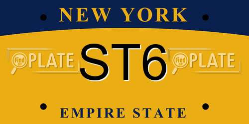 ST6 New York License Plate