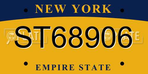 ST68906 New York License Plate