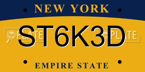 ST6K3D New York License Plate