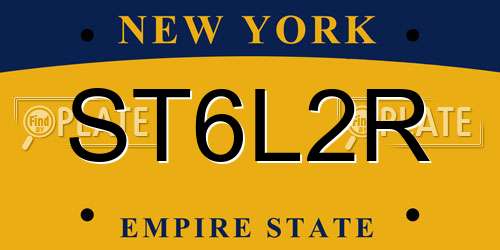 ST6L2R New York License Plate