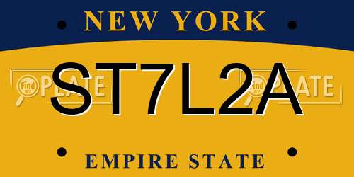 ST7L2A New York License Plate