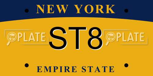 ST8 New York License Plate