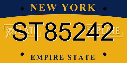 ST85242 New York License Plate