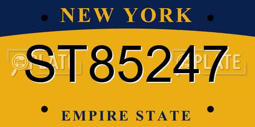 ST85247 New York License Plate