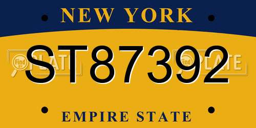 ST87392 New York License Plate