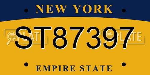 ST87397 New York License Plate