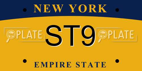 ST9 New York License Plate