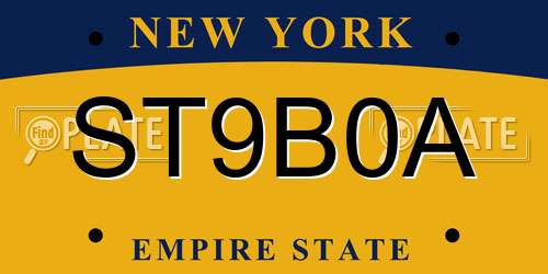 ST9B0A New York License Plate
