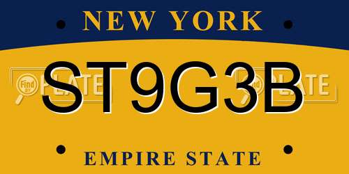 ST9G3B New York License Plate