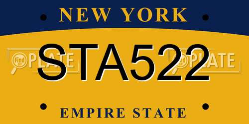 STA522 New York License Plate