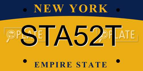 STA52T New York License Plate