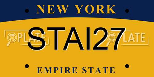 STAI27 New York License Plate