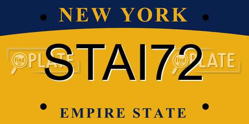 STAI72 New York License Plate