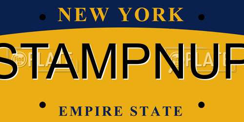 STAMPNUP New York License Plate