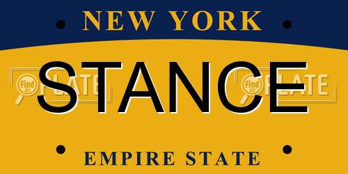 STANCE New York License Plate