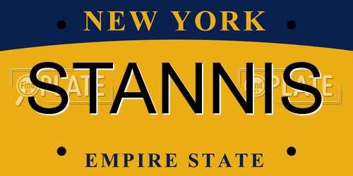 STANNIS New York License Plate