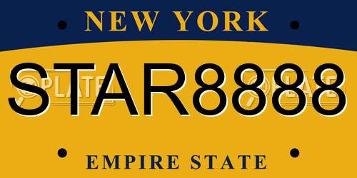 STAR8888 New York License Plate