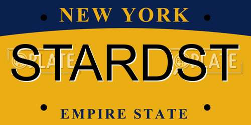 STARDST New York License Plate