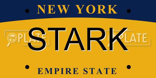 STARK New York License Plate