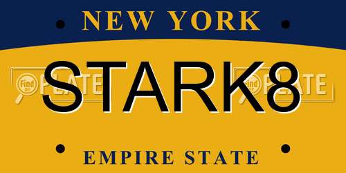 STARK8 New York License Plate