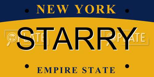 STARRY New York License Plate
