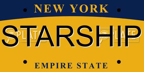 STARSHIP New York License Plate