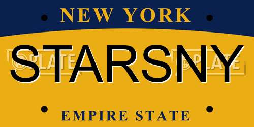 STARSNY New York License Plate