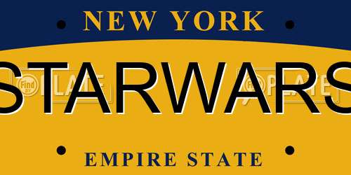 STARWARS New York License Plate
