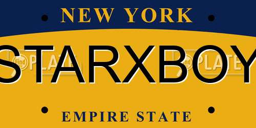 STARXBOY New York License Plate