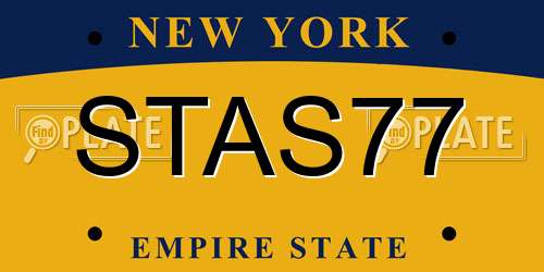 STAS77 New York License Plate