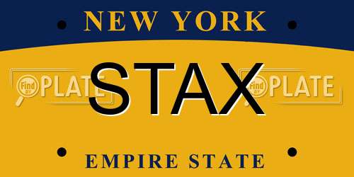 STAX New York License Plate