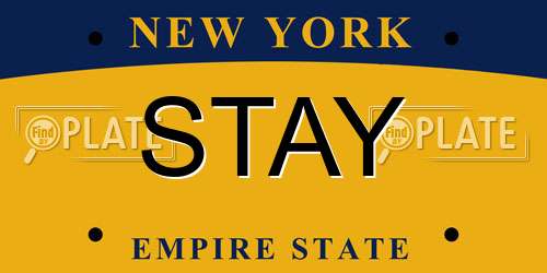STAY New York License Plate