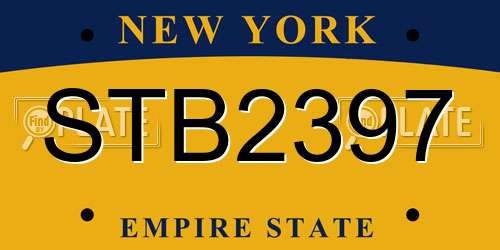 STB2397 New York License Plate