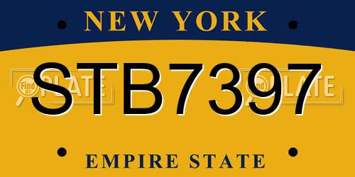 STB7397 New York License Plate