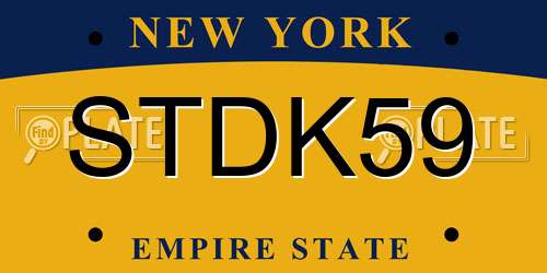 STDK59 New York License Plate
