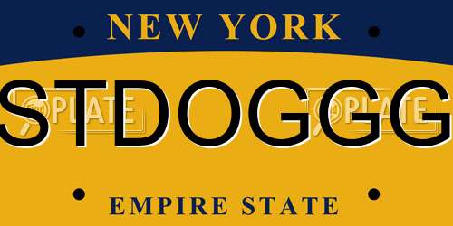 STDOGGG New York License Plate