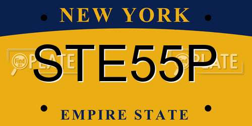 STE55P New York License Plate