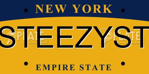 STEEZYST New York License Plate