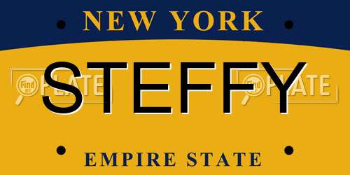 STEFFY New York License Plate
