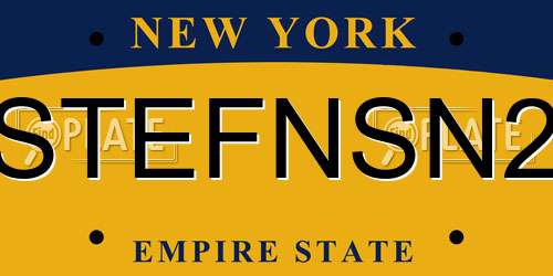 STEFNSN2 New York License Plate