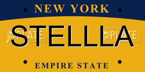 STELLLA New York License Plate