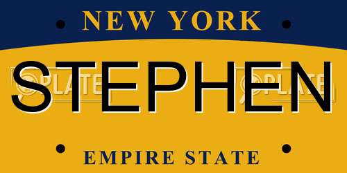 STEPHEN New York License Plate